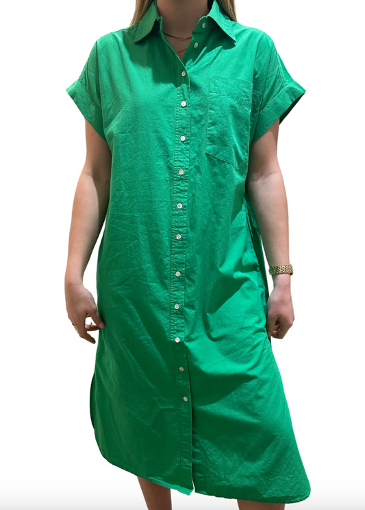 navyBLEU Blake Long Utility Dress - Green