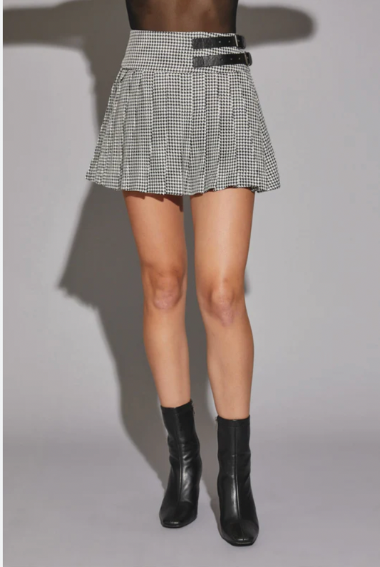Mustard Seed Two Belted Pleated Mini Skirt Black