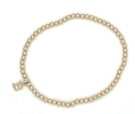 Erin Gray 14k Gold Filled Initial Charm Beaded Bracelet