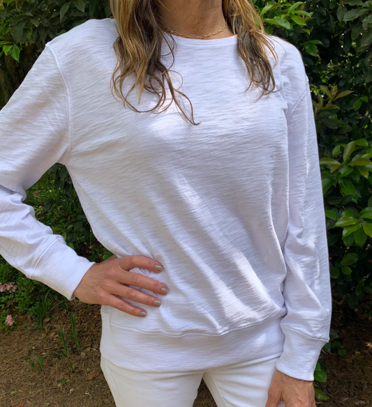 Erin Gray Light Sweatshirt Tee in White