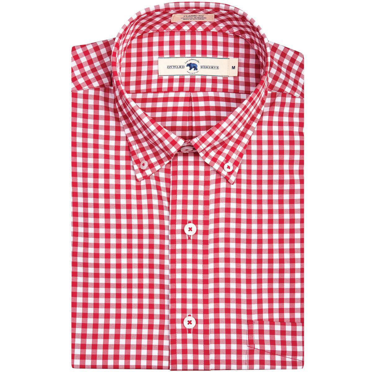Onward Reserve Classic Performance Button Down Red Gingham