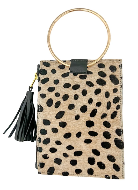 Beau and Ro Multi Leopard Gold ring Wristlet