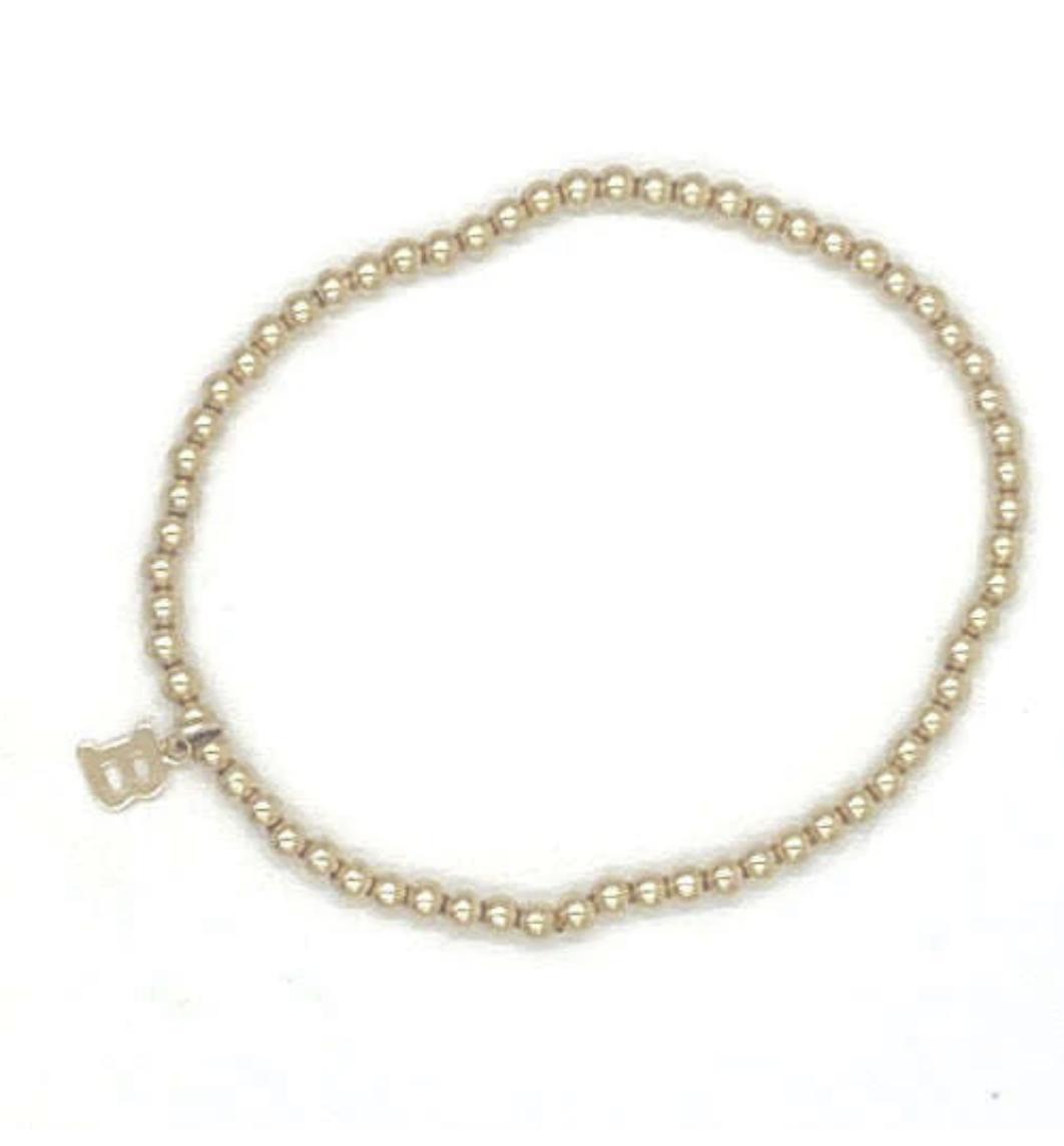 Erin Gray 14k Gold Filled Initial Charm Beaded Bracelet