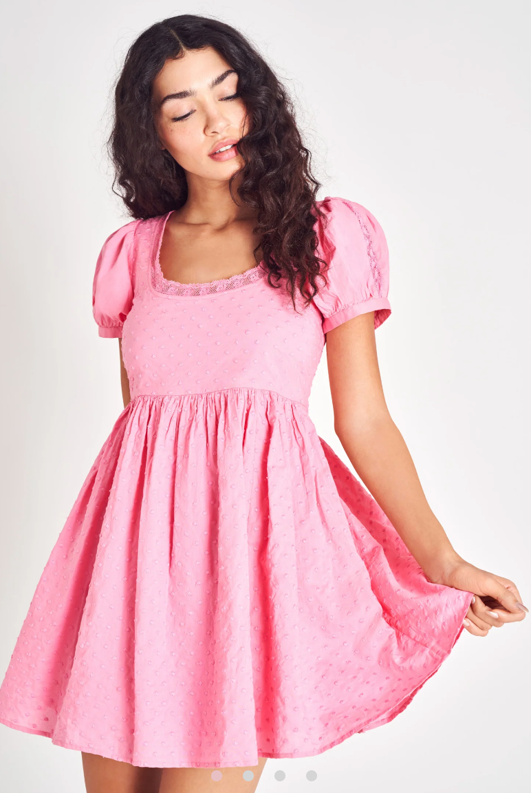 LoveShackFancy Raleigh Dress (Vivid Pink)